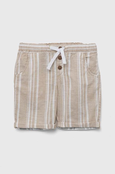 Дитячі бавовняні шорти United Colors of Benetton колір бежевий візерунок регульована талія (3283080)