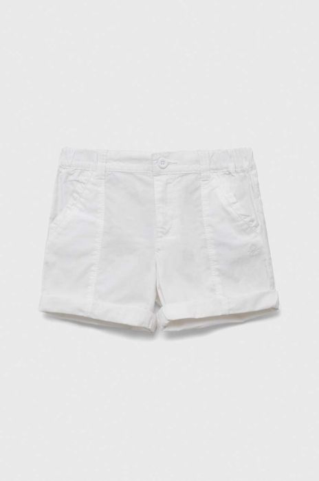 Дитячі бавовняні шорти United Colors of Benetton колір білий однотонні (3285806)