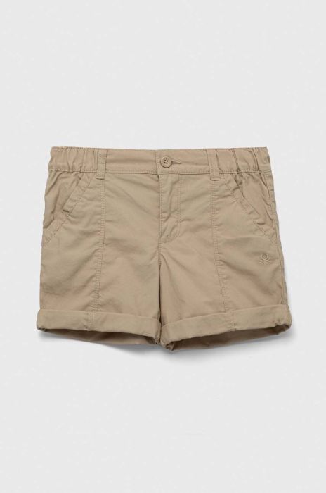 Дитячі бавовняні шорти United Colors of Benetton колір бежевий однотонні (3285818)