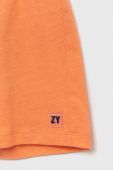 Дитячі бавовняні шорти zippy колір помаранчевий однотонні регульована талія