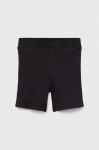 Дитячі шорти Roxy колір чорний однотонні