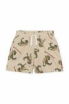 Дитячі бавовняні шорти Konges Sl?jd колір бежевий з принтом
