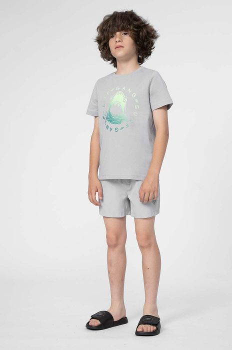 Дитячі шорти 4F M018 колір сірий однотонні