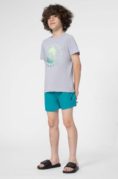 Дитячі шорти 4F M018 колір бірюзовий однотонні