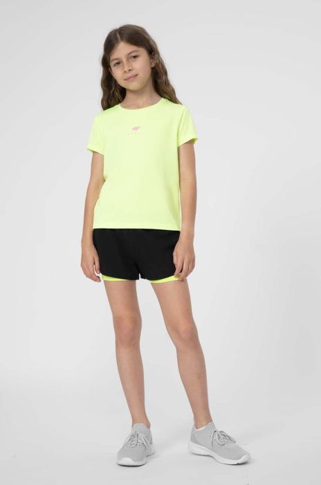 Дитячі шорти 4F колір чорний з принтом