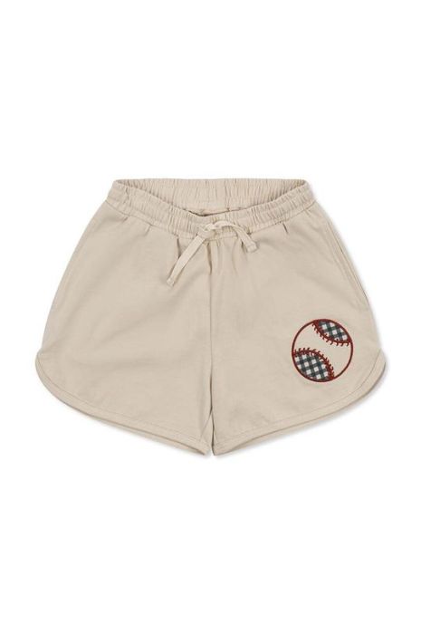 Дитячі бавовняні шорти Konges Sl?jd колір бежевий візерунок (3264281)