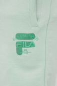 Бавовняні шорти Fila колір бірюзовий