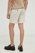 Лляні шорти Bruuns Bazaar Lino Germain колір бежевий меланж