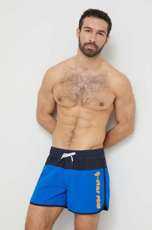 Купальні шорти G-Star Raw чоловічі візерунок колір блакитний