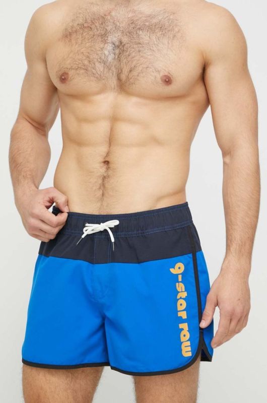 Купальні шорти G-Star Raw чоловічі візерунок колір блакитний фото 2