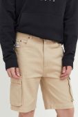 Бавовняні шорти Karl Kani колір бежевий
