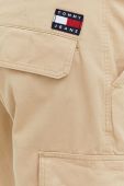 Бавовняні шорти Tommy Jeans колір бежевий