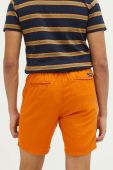 Шорти з домішкою льону Superdry колір помаранчевий