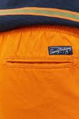 Шорти з домішкою льону Superdry колір помаранчевий