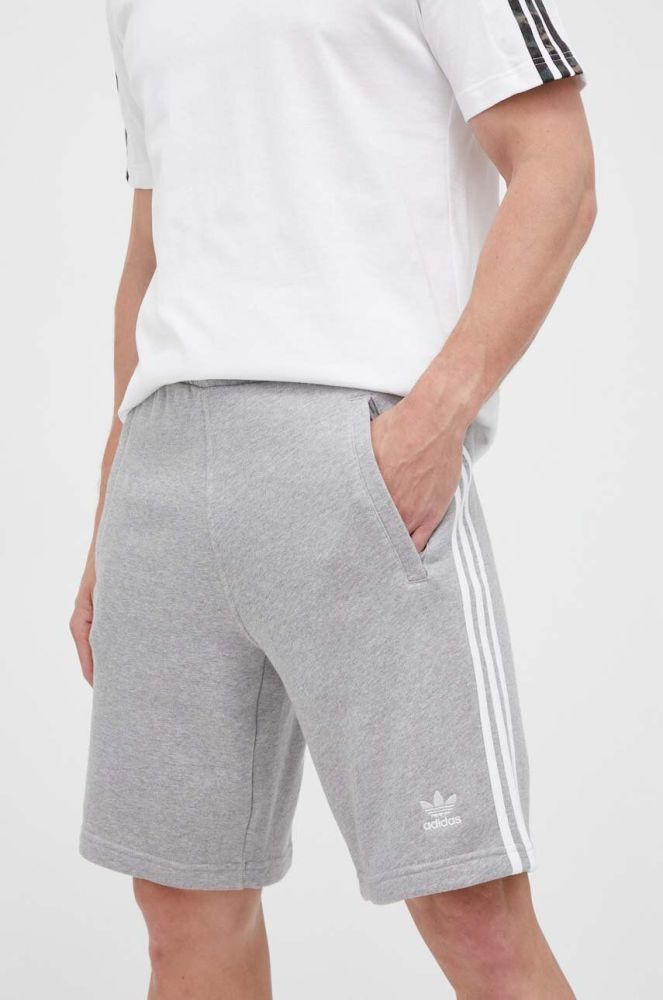 Бавовняні шорти adidas Originals Adicolor Classics 3-Stripes Sweat Shorts колір сірий IA6354-grey