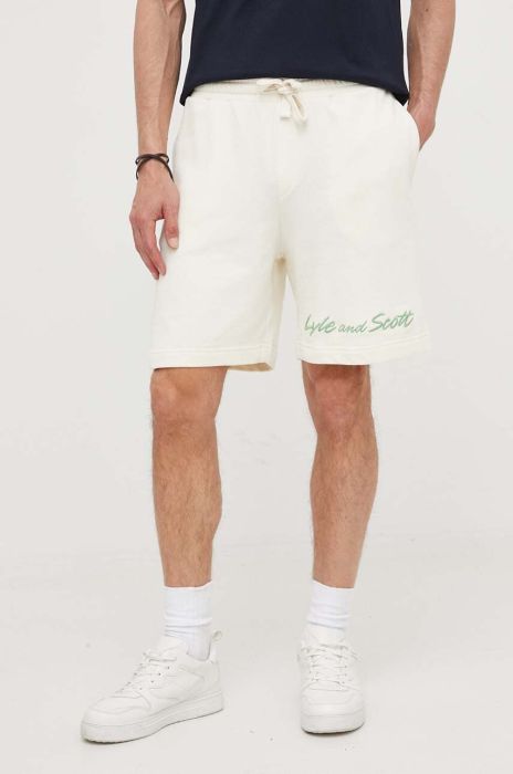 Бавовняні шорти Lyle & Scott колір бежевий