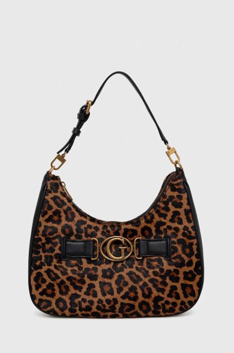 Шкіряна сумочка Guess колір коричневий (2898193) Шкіряна сумочка Guess колір коричневий (2898193)