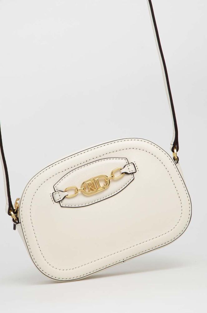 Шкіряна сумочка Lauren Ralph Lauren колір бежевий (2891410)