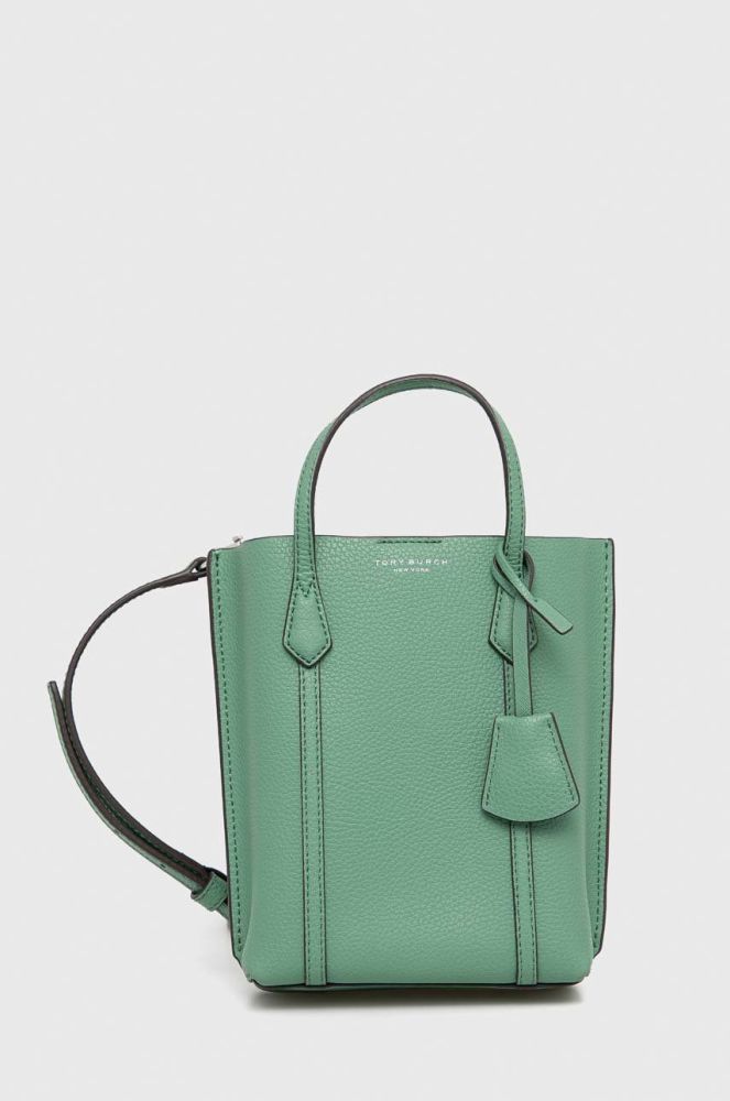Шкіряна сумочка Tory Burch колір зелений (2924123)