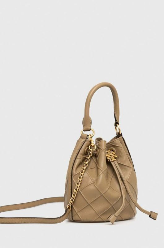 Шкіряна сумочка Tory Burch колір бежевий (3023531) фото 2