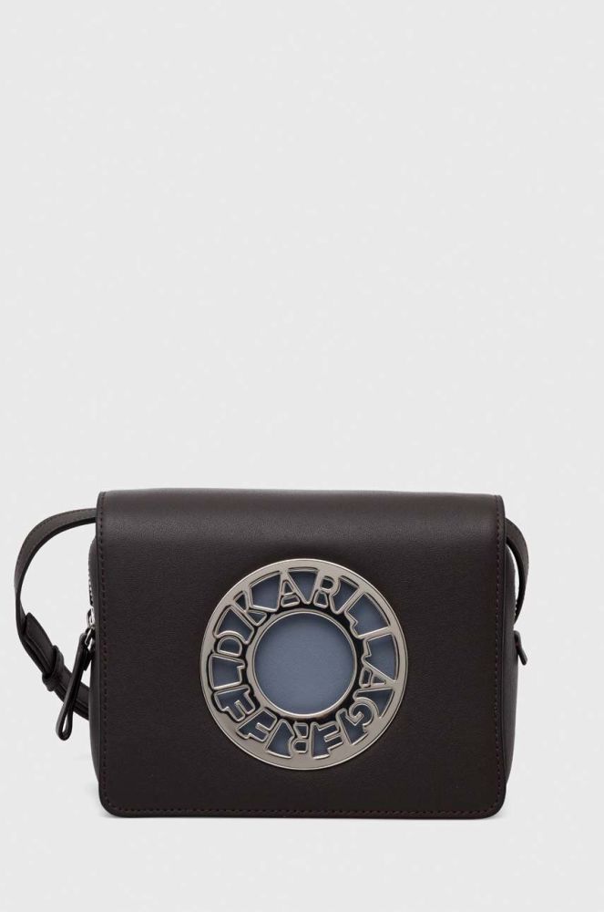 Шкіряна сумочка Karl Lagerfeld колір коричневий (3536942)