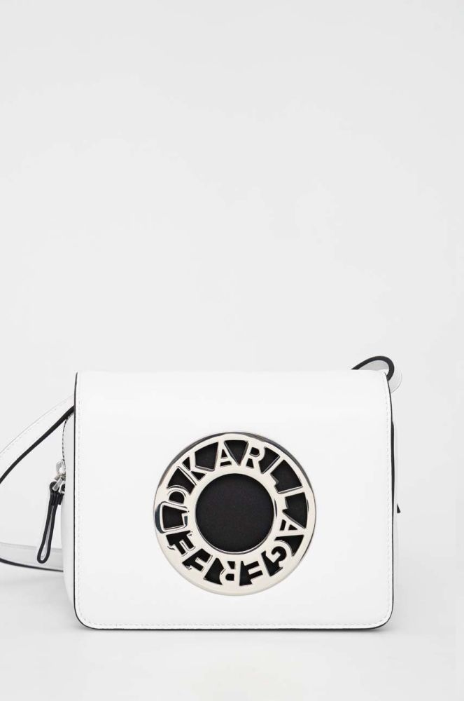 Шкіряна сумочка Karl Lagerfeld колір білий (2894077)
