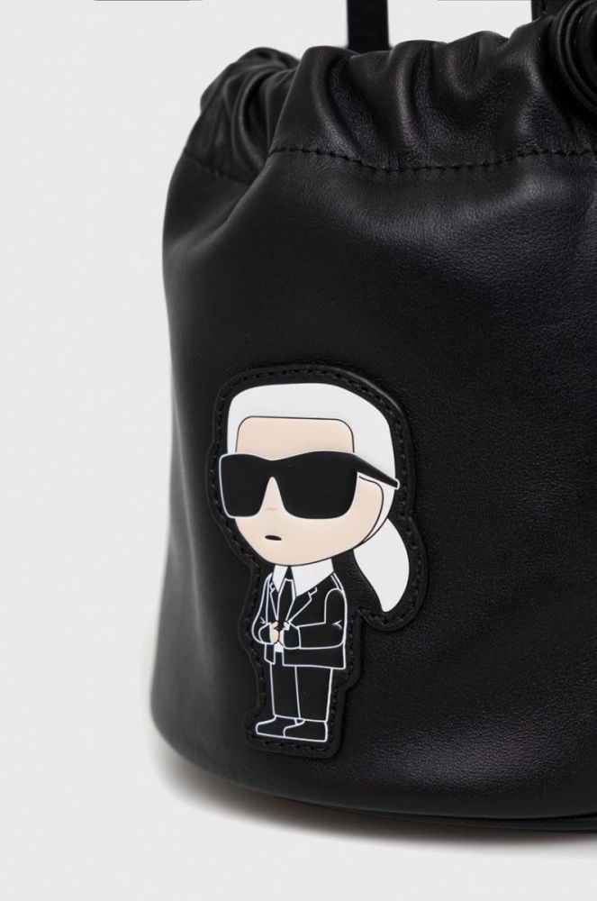 Шкіряна сумочка Karl Lagerfeld колір чорний (2897015) фото 4