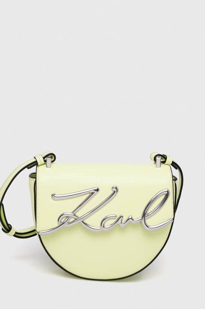 Шкіряна сумочка Karl Lagerfeld колір зелений (2894088)