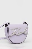Шкіряна сумочка Karl Lagerfeld колір фіолетовий (2894087)