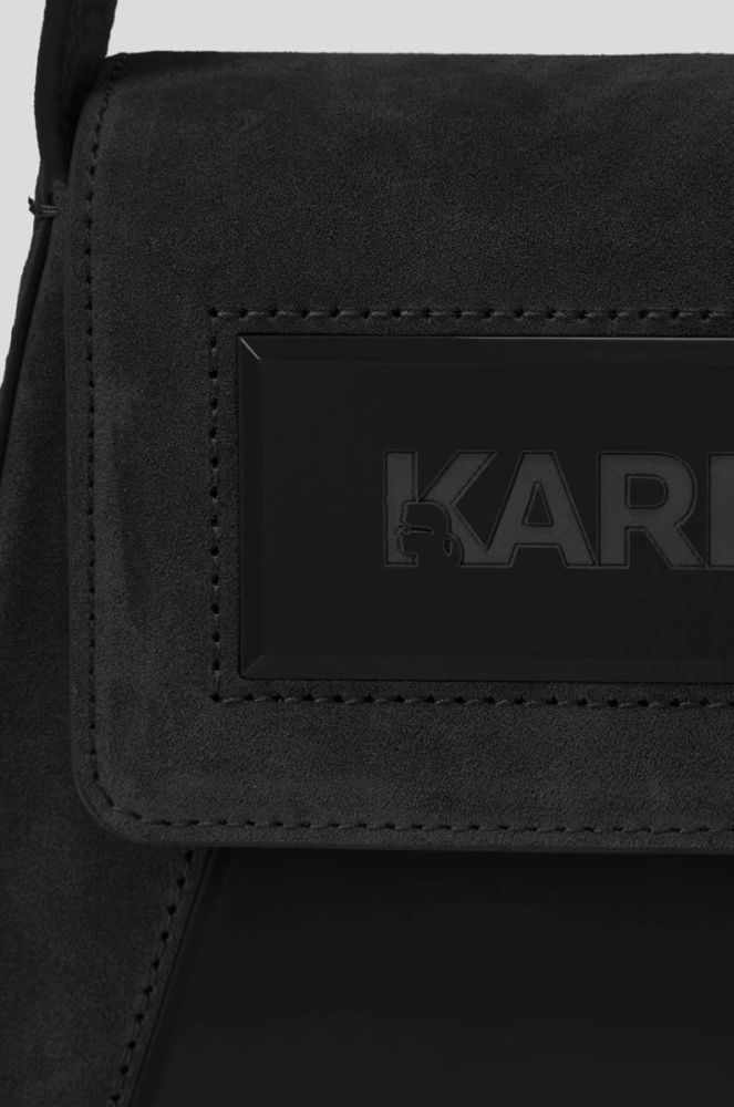 Замшева сумочка Karl Lagerfeld колір чорний (3345596) фото 3