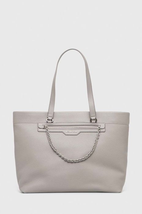 Шкіряна сумочка MICHAEL Michael Kors колір сірий
