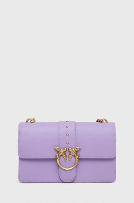 Шкіряна сумочка Pinko колір фіолетовий (3440000)