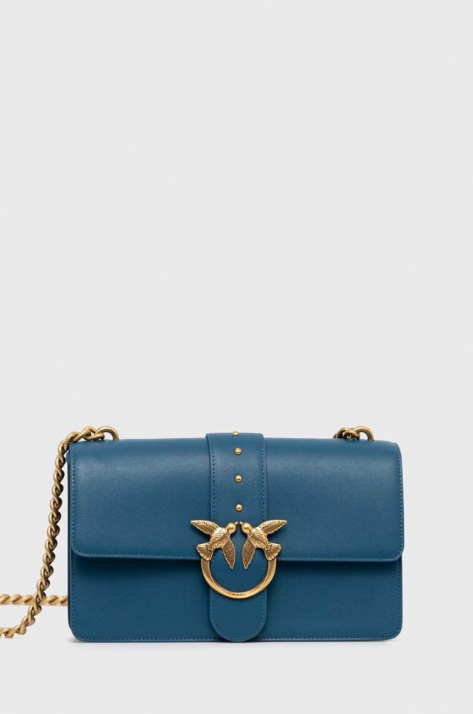 Шкіряна сумочка Pinko колір блакитний (2920135)