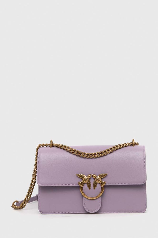 Шкіряна сумочка Pinko колір фіолетовий (2922567)