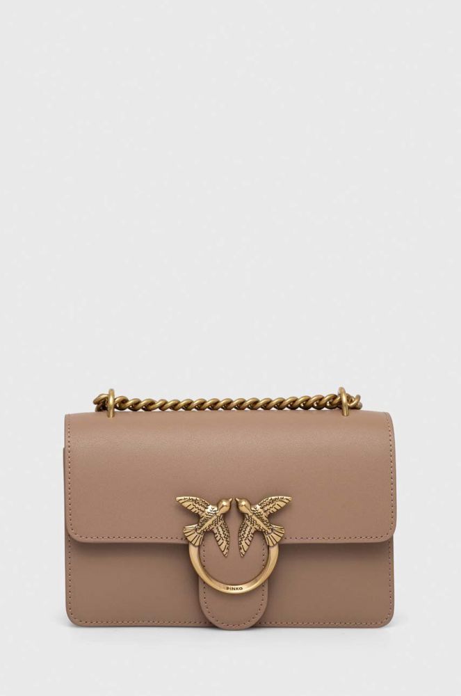Шкіряна сумочка Pinko колір коричневий (3440005)