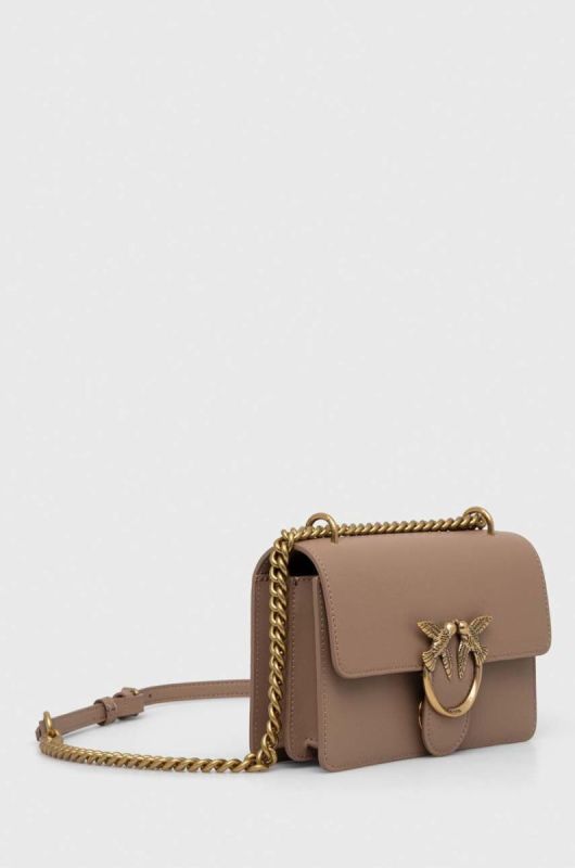 Шкіряна сумочка Pinko колір коричневий (3440005) фото 2