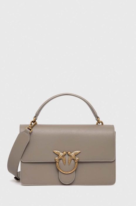 Шкіряна сумочка Pinko колір сірий (3440009)