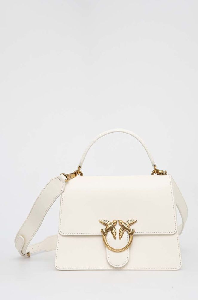 Шкіряна сумочка Pinko колір білий (2957808)