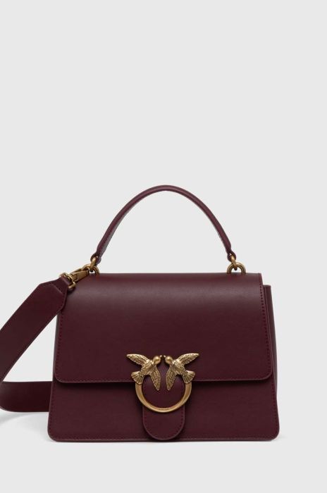 Шкіряна сумочка Pinko колір сірий (3440012)