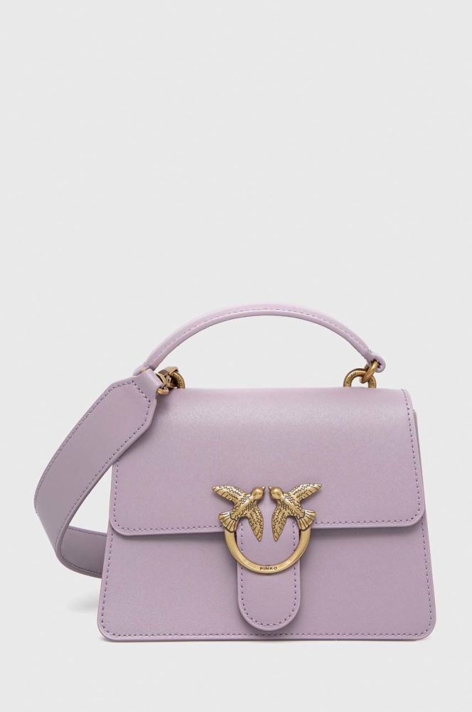 Шкіряна сумочка Pinko колір фіолетовий (2922582)