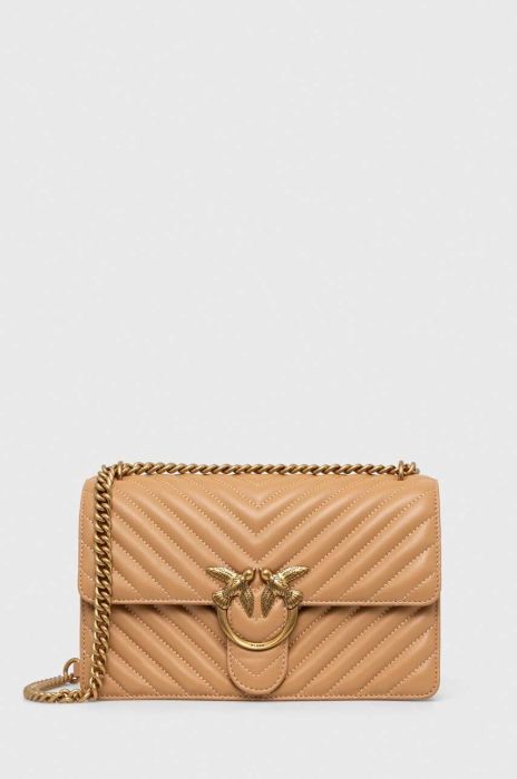 Шкіряна сумочка Pinko колір рожевий (3440016)