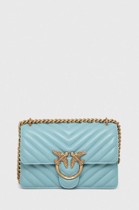 Шкіряна сумочка Pinko колір сірий (3440020)