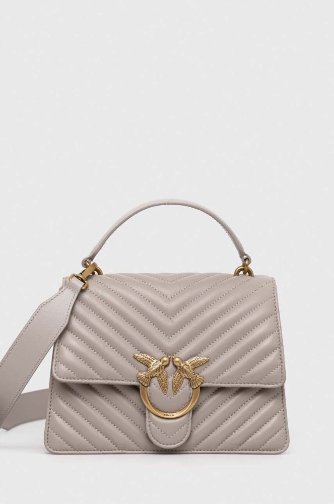 Шкіряна сумочка Pinko колір сірий (2951917)