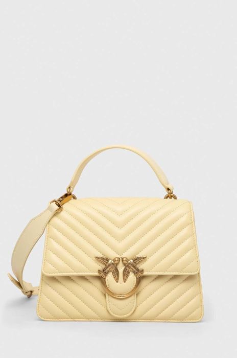 Шкіряна сумочка Pinko колір жовтий (3448037)