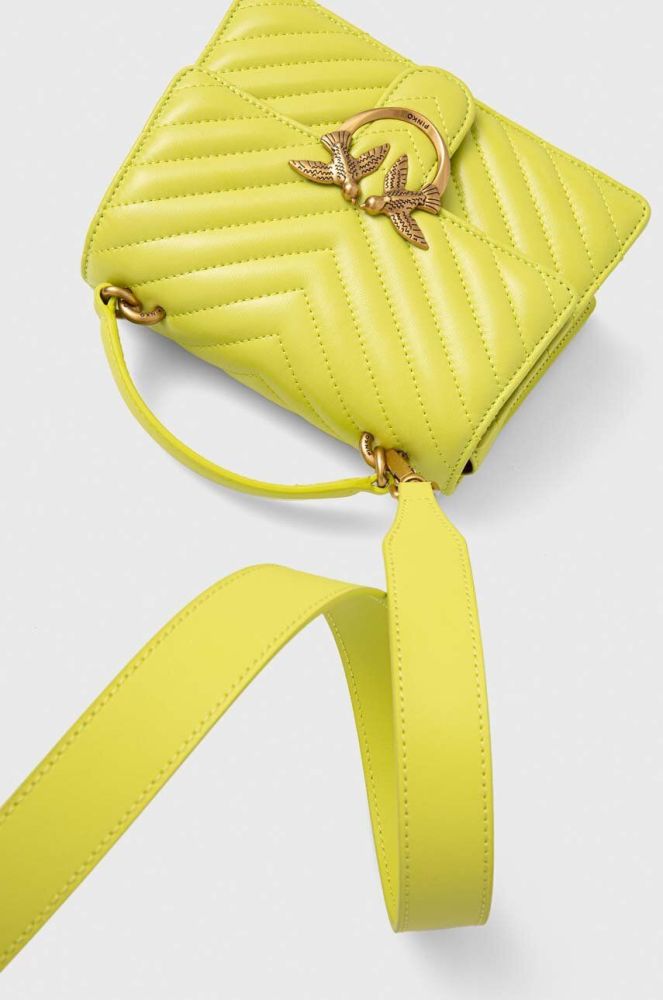 Шкіряна сумочка Pinko колір жовтий (3440024)