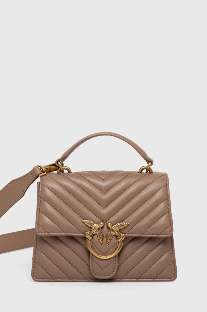 Шкіряна сумочка Pinko колір коричневий (3440023)