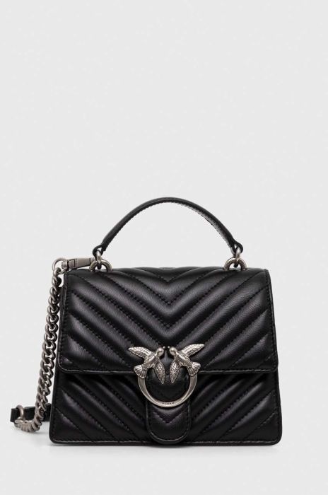 Шкіряна сумочка Pinko колір сірий (3440025)