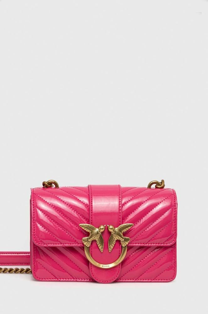 Шкіряна сумочка Pinko колір фіолетовий (2991327)
