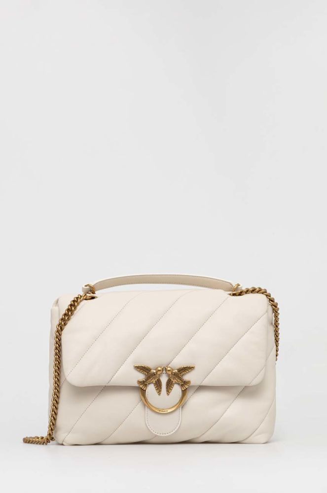 Шкіряна сумочка Pinko колір білий (2920155)