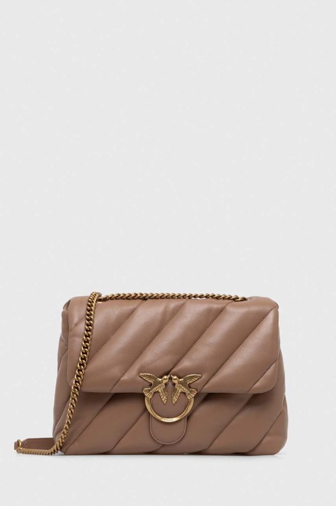 Шкіряна сумочка Pinko колір коричневий (3432962)